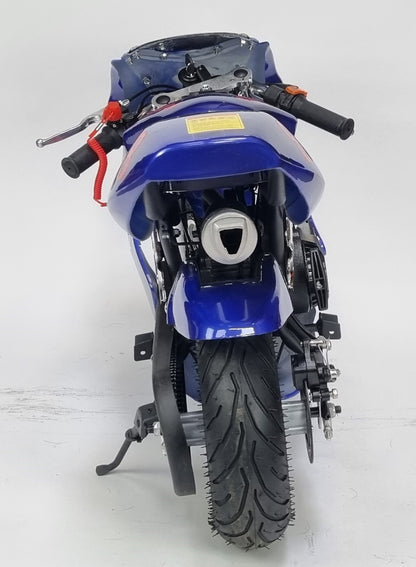 MINI MOTO TWIN EXHAUST RACING BIKE BLUE