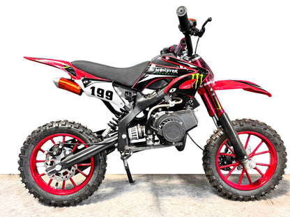 50cc 2 Stroke Super-Cross Kids Dirt Bike - Best Mini Off-Road Motorcycle for Childrens (Red)