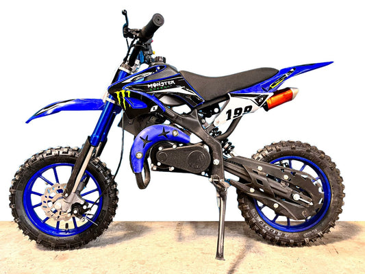 50cc 2 Stroke Super-Cross Kids Dirt Bike - Best Mini Off-Road Motorcycle for Childrens (Blue)