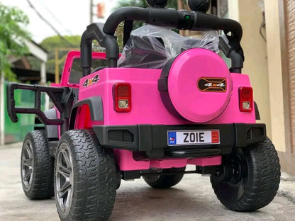 Jeep 12V Style Big Wheels Kids Ride On With Remote - Pink